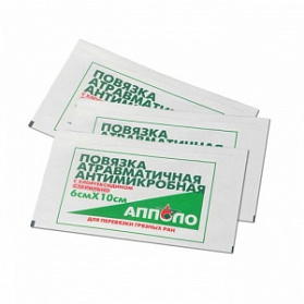 Повязка антимикробная с хлоргексидином 6 см х 10 см