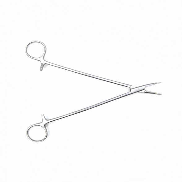 Иглодержатель для атравматических игл, изогнутый, 205 мм (И-19р), МИЗТ