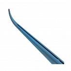 Пинцет микрохирургический шовный, плавноизогнутый, с противовесом, общая длина 180 мм