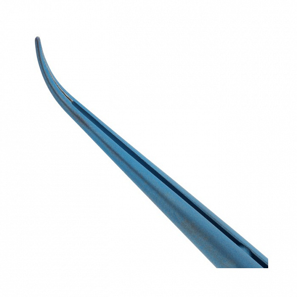 Пинцет микрохирургический шовный, плавноизогнутый, с противовесом, общая длина 180 мм