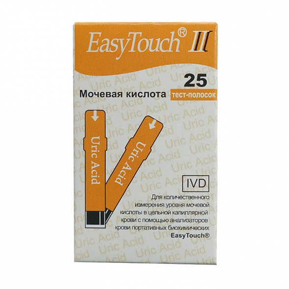 Тест-полоски на мочевую кислоту ИзиТач (EasyTouch® Uric Acid) (25 шт)