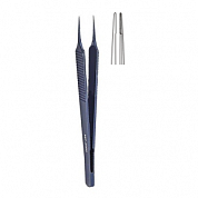 Пинцет по Адсону микрохирургический, 130 мм, плоская ручка, рабочая часть 0,3 мм, платформа 8 мм, к/в, прямой титан ПТО Медтехника