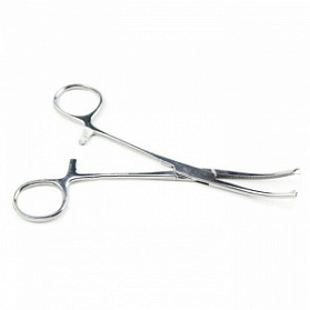 Зажим кровоостанавливающий 1х2 зубчатый изогнутый № 3 200 мм