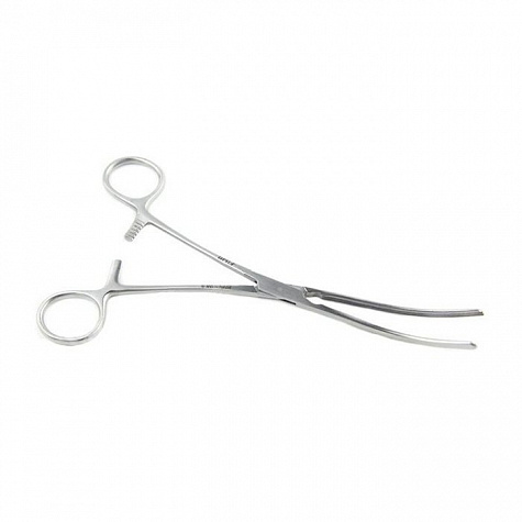 Зажим кишечный эластичный для взрослых изогнутый 235мм