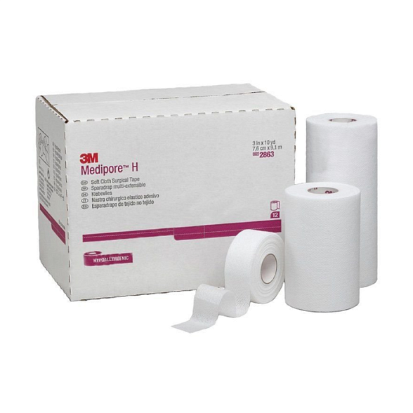 Пластырь мягкий эластичный из нетканного полиэстера Medipore H размер 7.6 смх9,1 м 3M
