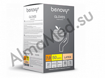BENOVY Sterile Latex, перчатки латексные, хирургические, опудренные, БЕЛЫЕ, 6.0; 6.5; 7.0; 7.5; 8.0; 8.5, 50 пар в упаковке (7.0)