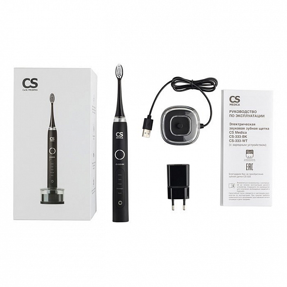Электрическая звуковая зубная щетка CS-333  CS Medica (черная)