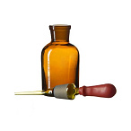 Капельница Страшейна 2-125 мл темная, с притертой пробкой пипеткой