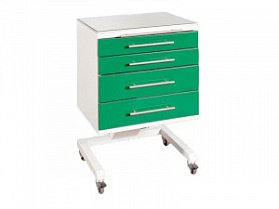 Тумба медицинская металлическая ТМк-04, 4 ящика