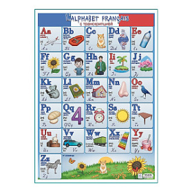 Французский алфавит плакат A1+/A2+ (глянцевая фотобумага от 200 г/кв.м, размер A2+)