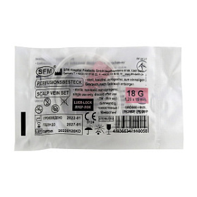 Устройство для вливания в малые вены - игла-бабочка LUER LOCK 18G (1,20х19мм) SFM