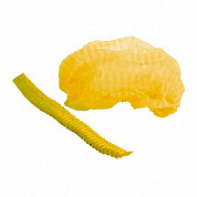 Шапочка-берет медицинская одноразовая, спанбонд, пл 17 г/кв м, желтая, диаметр 48см