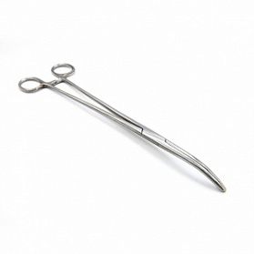 Зажим кровоостанавливающий, зубчатый, изогнутый №3, 285 мм. Surgiwell