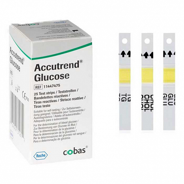 Тест-полоски Аккутренд Глюкоза (Accutrend Glucose) №25