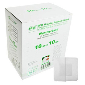Лейкопластырь SFM повязка 10,0 см х 10,0 см №1, 25 шт/уп