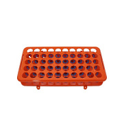 Штатив пластиковый на 50 отверстий для пробирок D 10-18 мм, оранжевый, АБС-пластик
