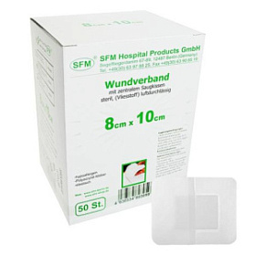 Лейкопластырь SFM повязка  8,0 см х 10,0 см №1, 50 шт/уп