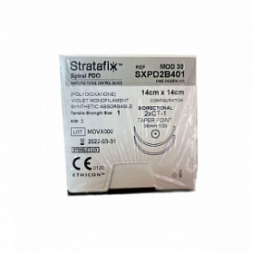 Шовный материал Stratafix Spiral PDO 2/0, однонаправл.30см, фиолет. Кол. 36 мм, 1/2 Ethicon