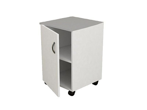 Прикроватная тумба с дверцей и двумя полками из ламинированной ДСП