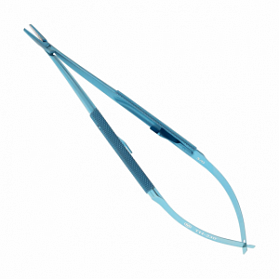 Иглодержатель микрохирургический, прямая рабочая часть, толщина ручки 8 мм, ширина рабочей части 1,5 мм, общая длина 160 мм, замок - L, титан