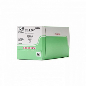 Шовный материал ЭТИЛОН 10/0, 30 см черный CS Ultima 6.5мм х 2. 3/8 Ethicon