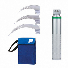 Ларингоскоп с набором клинков для взрослых (на батарейках, лампочка ксенон)