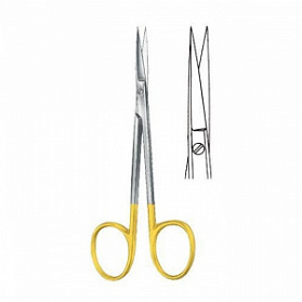 Ножницы глазные Iris с вольфрамо-карбидными вставками, прямые, 11,5 см KLS Martin Ножницы глазные Iris с вольфрамо-карбидными вставками, прямые, 11,5 см KLS Martin