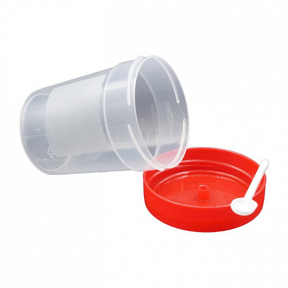 Контейнер для биопроб 120 мл. полимерный со шпателем стерильный