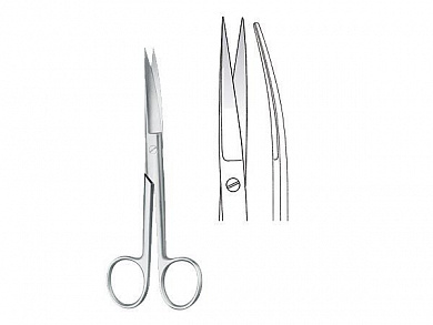 Ножницы хирургические, изогнутые, остроконечные, 12 см KLS Martin