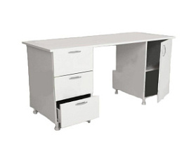 Стол для оснащения кабинета врача двухтумбовый на опорах СМ-2-04.02