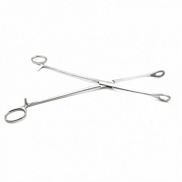 Щипцы для удаления плодного яйца с кремальерой, прямые, с шириной губок 14 мм, 260 мм. Surgiwell