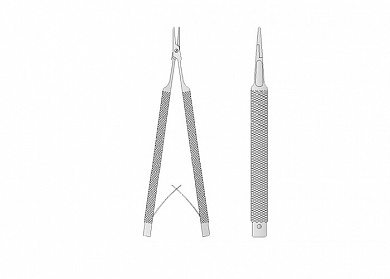 Иглодержатель глазной прямой (по Кастровьехо)