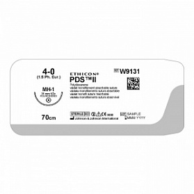 Шовный материал ПДС II 4/0. 70 см. фиолет. Кол. 31 мм. 1/2 Ethicon