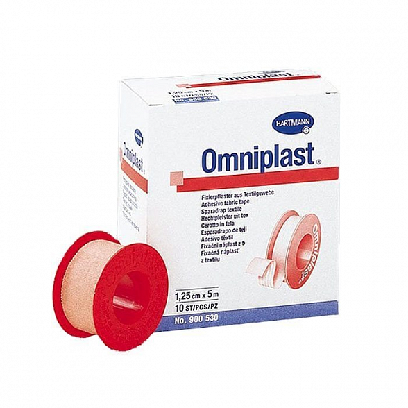 OMNIPLAST - Фиксирующие пластыри - катушки из текстильной ткани 5 м (Ширина 5 см)