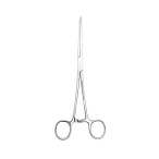 Зажим кровоостанавливающий 1х2 зубый зубчатый изогнутый N3 200 мм