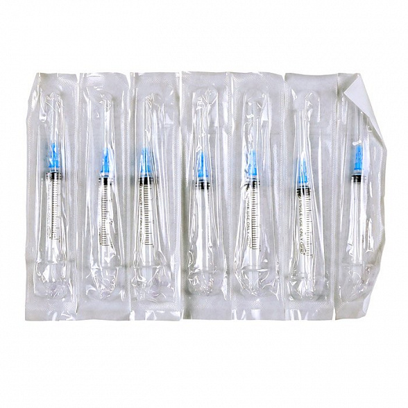 Шприц 3мл. (3-х) SFM, одноразовый стерилизованный с надетой иглой 0,6 x 30 - 23G, 10 шт