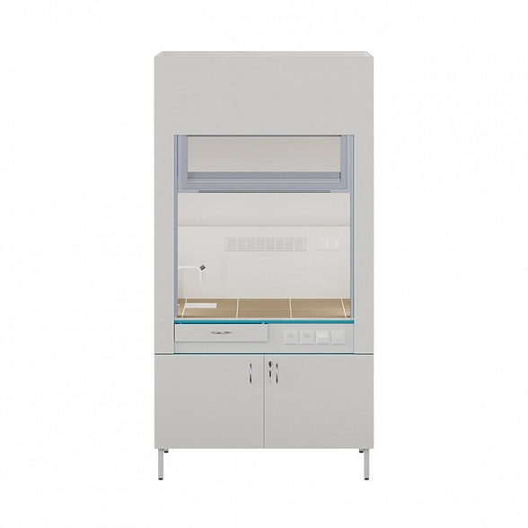 Вытяжной шкаф с сантехникой и столешницей из керамогранитной плитки Теолаб ШВ-1200 КГ-С-Комфорт