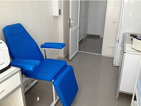 Кресло для забора крови с подлокотниками к-02дн, цвет Синий CMD