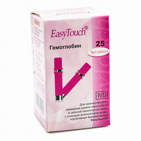 Тест-полоски на гемоглобин ИзиТач №25