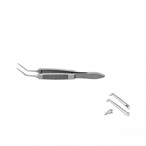 Пинцет для капсулорексиса изогнутый F-0101 ПТО Медтехника