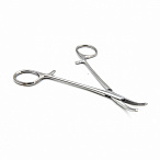 Зажим кровоостанавливливающий, одно- и двузубый, зубчатый, изогнутый №1, 155 мм. Surgiwell