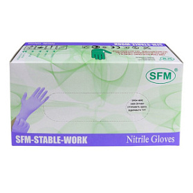 Перчатки смотровые, одноразовые, нестерильные, НИТРИЛОВЫЕ SFM неопудренные, текстурированные, № 50 пар /ФИОЛЕТОВО-ГОЛУБОЙ размер S