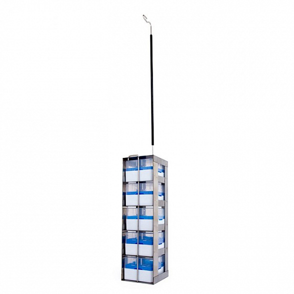 Сосуд Дьюара СДМ-35/119 с четырьмя штативами 82х84х287мм для 5 криобоксов