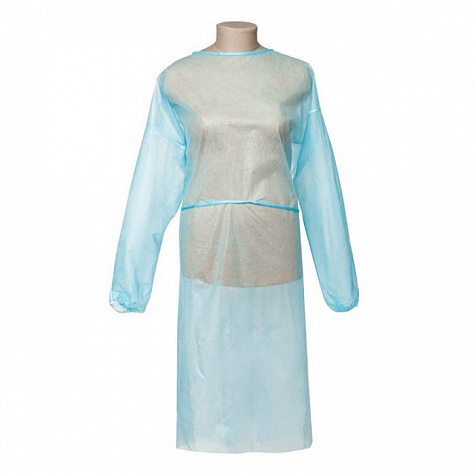 Халат одноразовый хирургический нестерильный, рукав на резинке, 50 шт