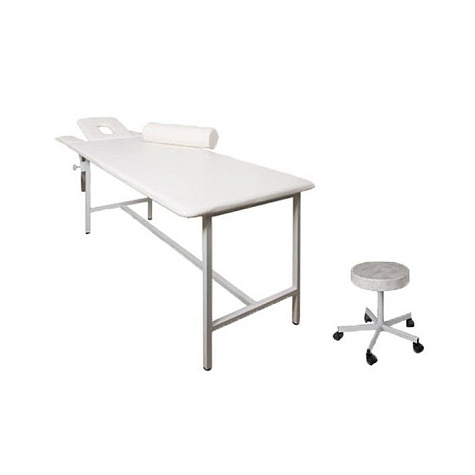 Кушетка массажная с регулируемым подголовником в комплекте со стулом КМ-Диакомс