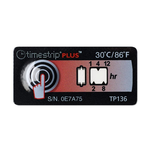 Термохимический индикатор Таймстрип Плюс (12 часов / 0°C, 25°C, 30°C, 38°C)
