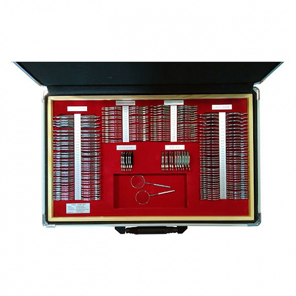 Набор пробных линз очковых ALMAS MT-226 на 228 линз (золото/серебро), без поверки