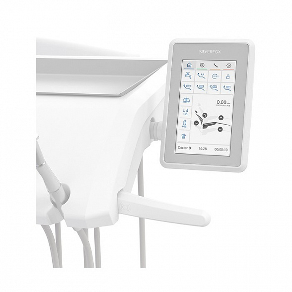 SILVERFOX 8000C-CRS0 Compact – стоматологическая установка с верхней подачей, без гидроблока и с мягкой обивкой