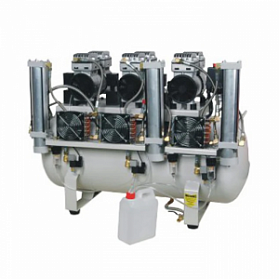 EYK135 - безмасляный компрессор для трех стоматологических установок, с осушителем, с ресивером 135 л, 220 л/мин