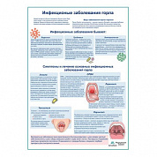 Инфекционные заболевания горла медицинский плакат А1+/A2+ (глянцевая фотобумага от 200 г/кв.м, размер A1+)
